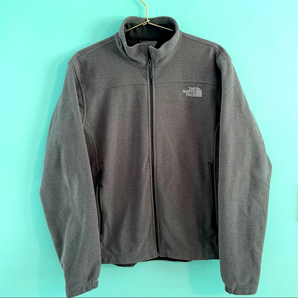 The North Face Jacket Mens Medium Full Zip Outdoor Sweater Grey Casual